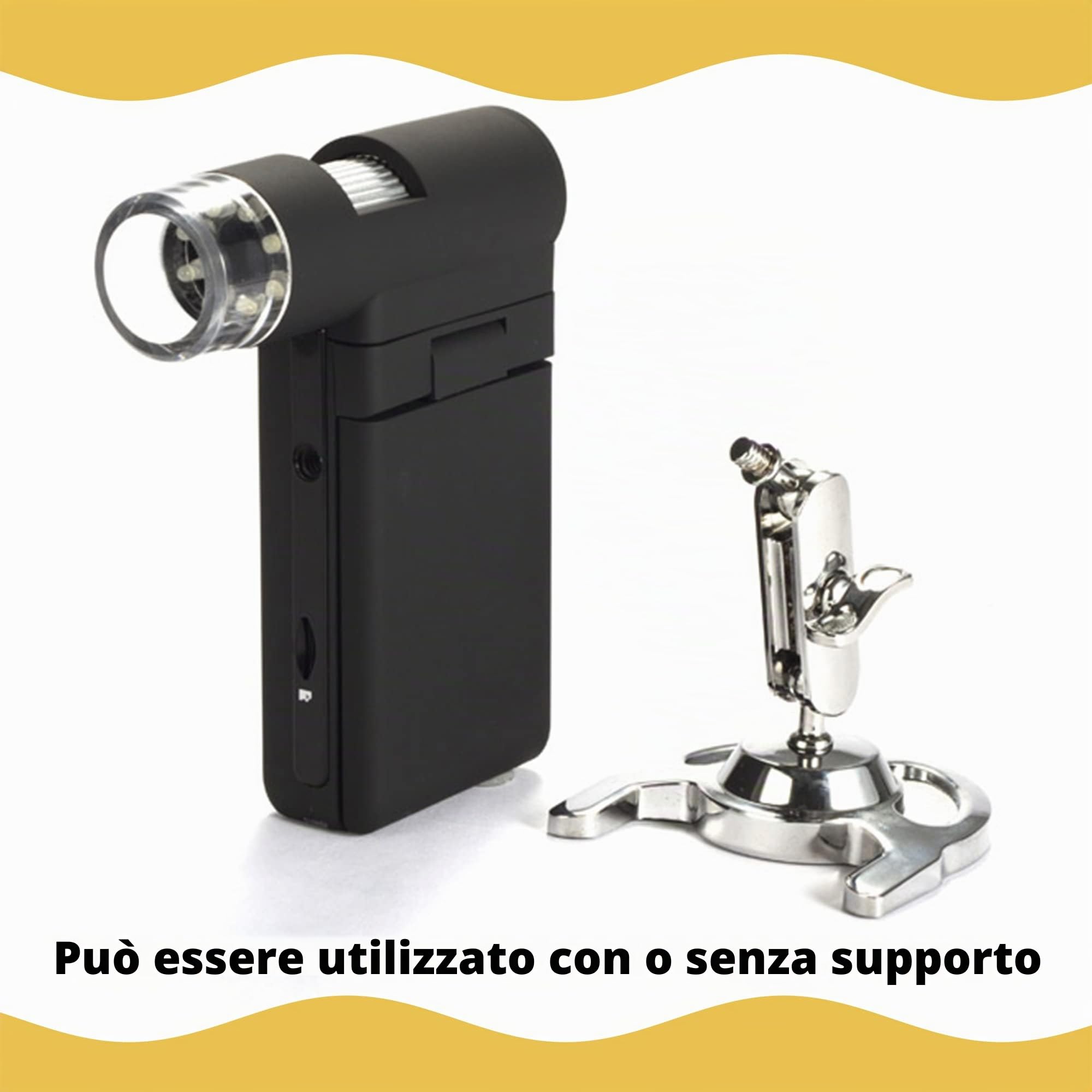 Microscopio Digitale Portatile USB Levenhuk DTX 500 (20–500x) con Schermo Lcs per L’Osservazione di Qualsiasi Superficie, Sia In Casa Che All’Aperto