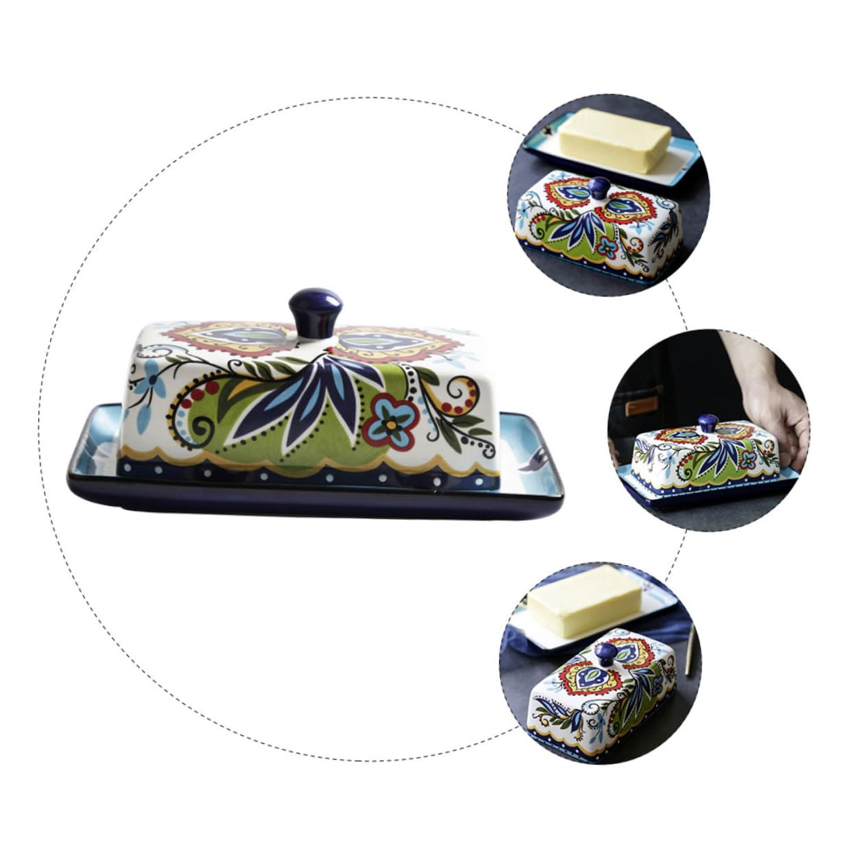 Beurrier Design en Céramique Couvercle Vintage, 250 G