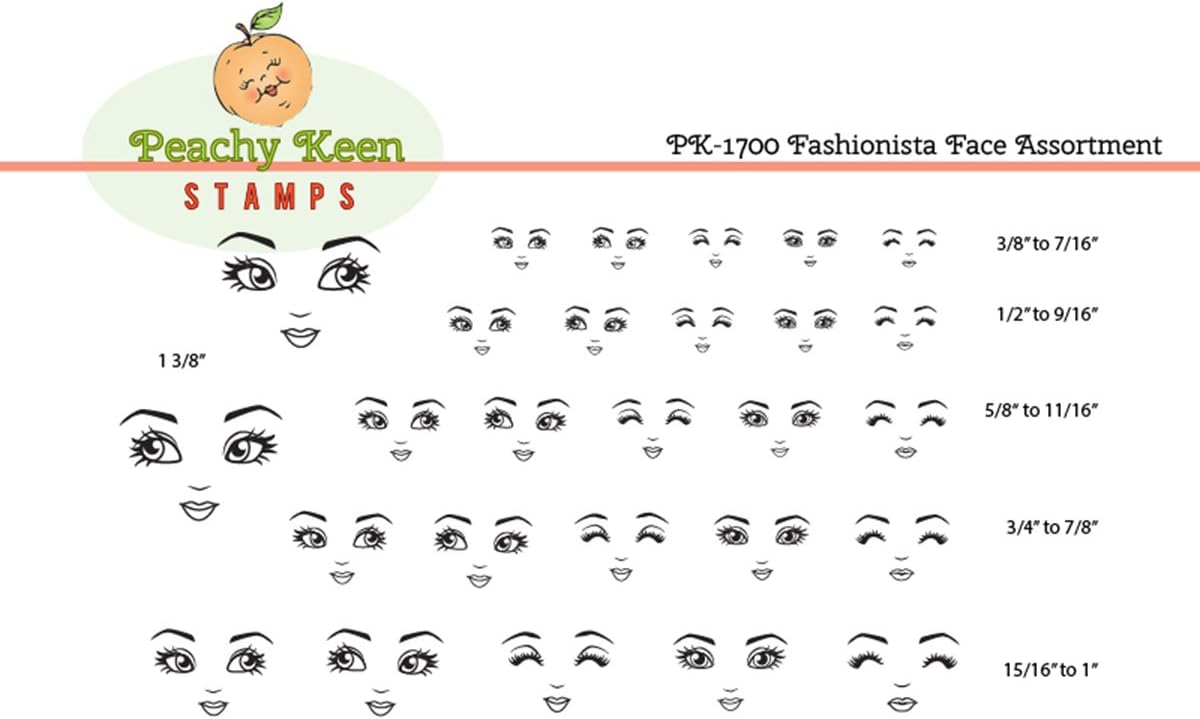 Peachy Keen Stamps Clear Face Assortment 27/Pkg-Fashionista