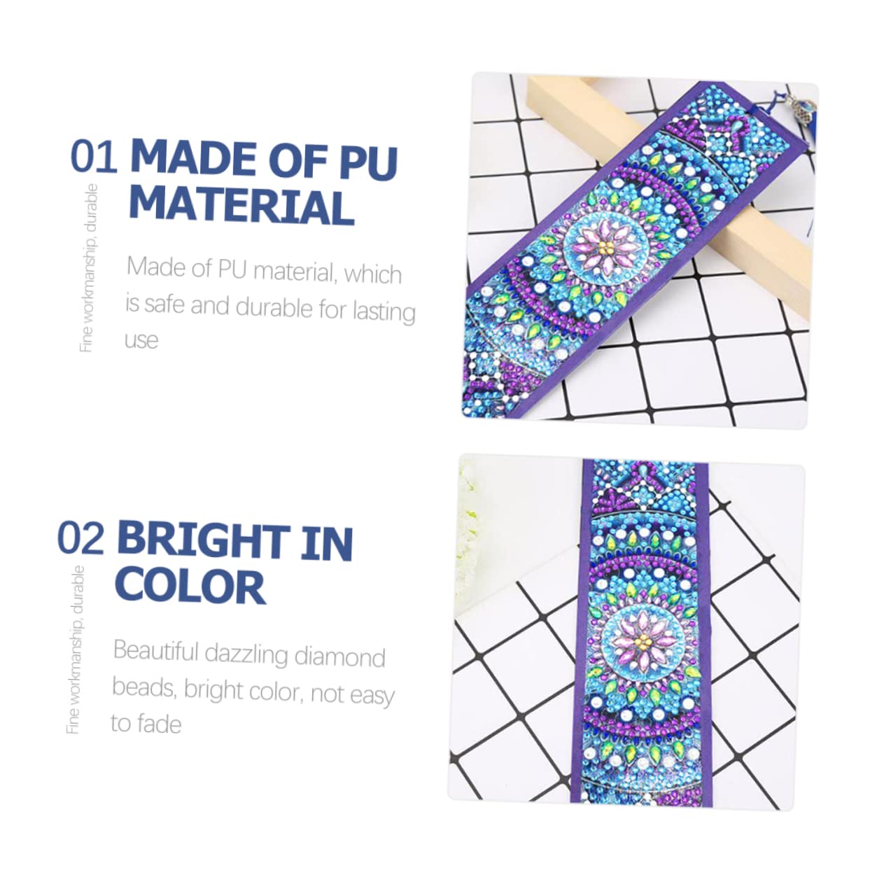 HOMSFOU 2 Set Segnalibri Artigianali Con Strass Diy Kit Decorativo Per Creatori Segnalibri Mandala Facile Personalizzare Per Amanti Della E Accessori 2 Pezzi*2