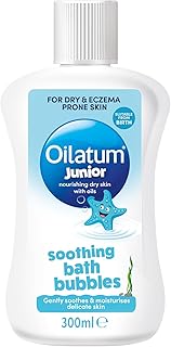Junior Soothing Bath Bubbles, For Dry, Sensitive & Eczema-Prone Skin, Gentle Cleanser Soothes & Moisturise Delicate Skin, Everyday use for Babies & Children, Fragrance Free, 1 x 300ml