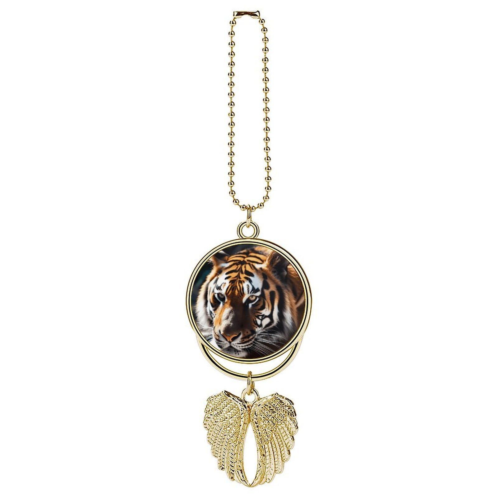 Wild Animal Tiger Car Charm Alloy Car Rear View Mirrors Hanging Ornaments Stylish Car Pendant Funny Auto Hanging Accessories Car Hanging Ornaments Gift for Women Men