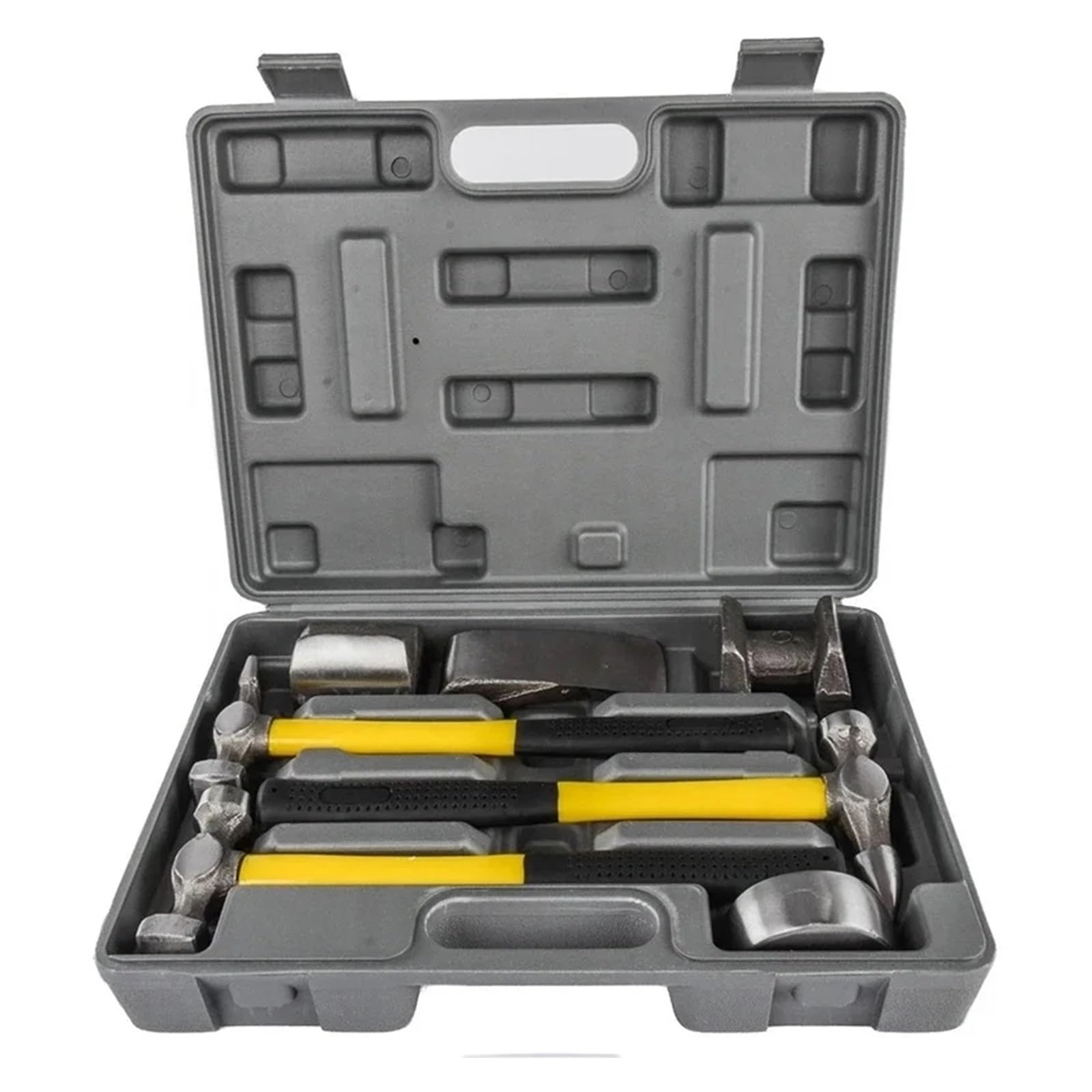Karosseriehammer Set 7-teiliges Auto-Karosserie-Ausbeulwerkzeug-Set mit Hammer und Amboss in robuster Kunststoffbox
