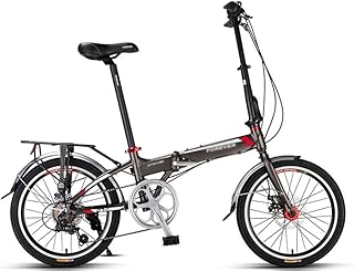 szy Folding Bike Foldable Bike Folding Bicycle Adult Folding Bicycle Aluminum Alloy Variable Speed Bicycle City Bike (Color : Gray, Size : 20 inches)