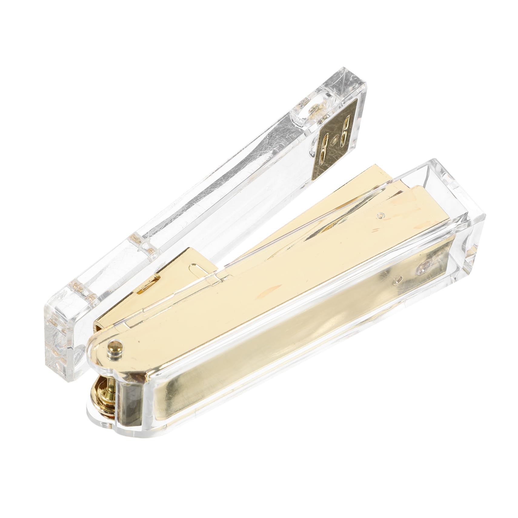 Angoily 2 Piezas Grapadora de Escritorio Transparente Multifuncional Ligera con Automático para Oficina Escuela y Grapadora Manual Ergonómica de Acrílico Fácil de Usar y