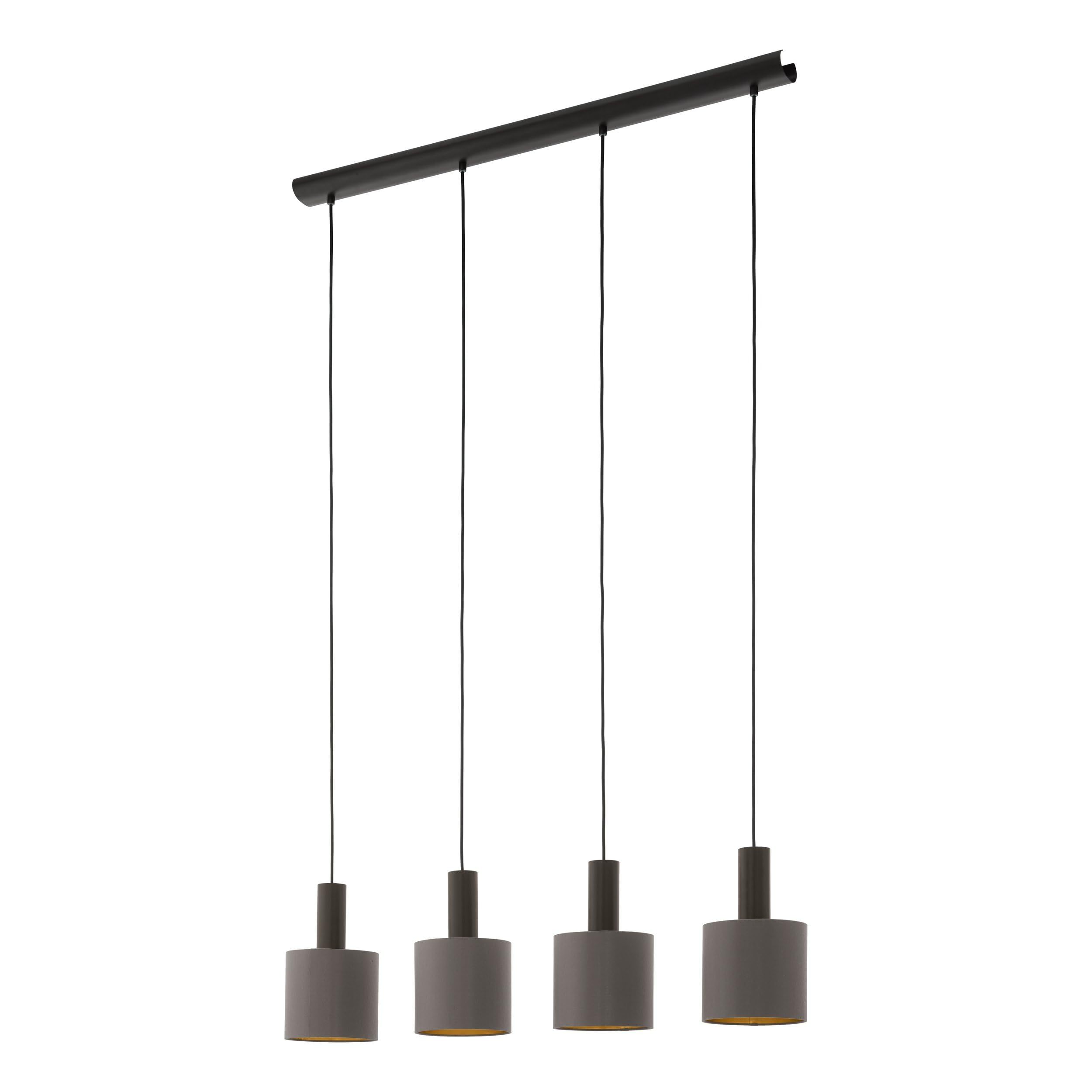 Eglo Light/Gold Concessa 1 Four Drop Bar Pendant In Cappuccino And