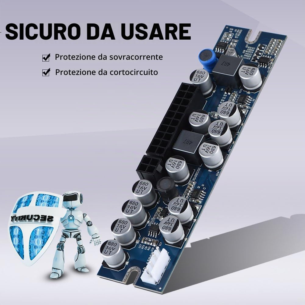 Modulo di alimentazione Bewinner da 300 W per mini-ITX e 1U Alimentatore per PC da 12 V con ingresso da 12 V Modulo di alimentazione da computer da 300 W con cavo da 24 pin/cavo AUX/SATA