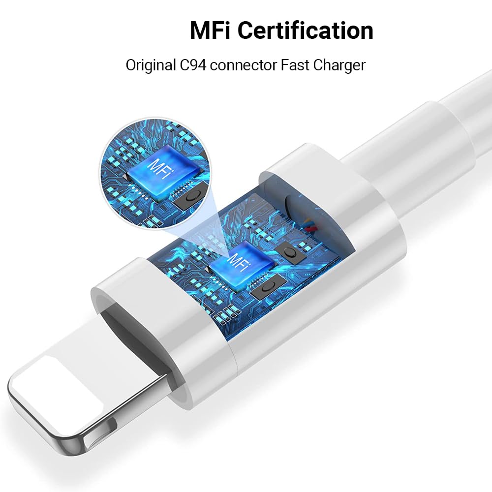 ZEYACHAN Cavo USB C 2M [Certificato MFi] 2 Pack Rapida Tipo C Cavetto Ricarica Caricatore Type C Cavo Caricabatterie Compatibile con Phone 14 13 12 Pro Max Mini/11/XS/X/8 Plus/2020 SE