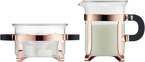 Cafetera clĂĄsica Bodum Chambord, 8 tazas, 34 onzas, Juego para azĂșcar y crema, 2 pcs, Cobre
