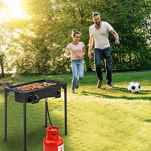 Propane-Burner-Outdoor-Camping-Stove-with-High-Pressure-Braided-Hose-0-20-PSI-Regulator-Gas-Stove-Portable-Propane-Stove-for-Tailgating-Home-Brewing-BBQ-Cooking-Dual-Burner-150000-BTU