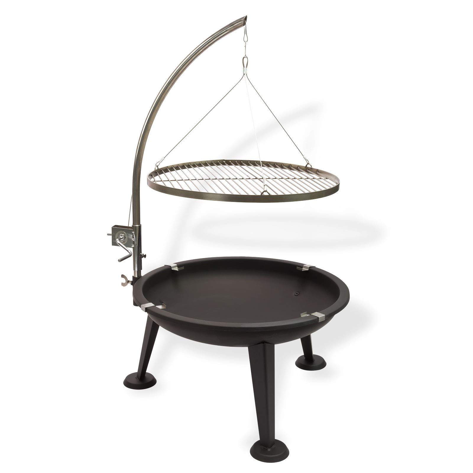 DEMA Schwenkgrill Oregon Holzkohle Grill mit Kurbel Feuerkorb | Schwenkgrill, Holzkohlegrill, Feuerkorb, Garten Grill, Drehgrill, Grillrost Edelstahl