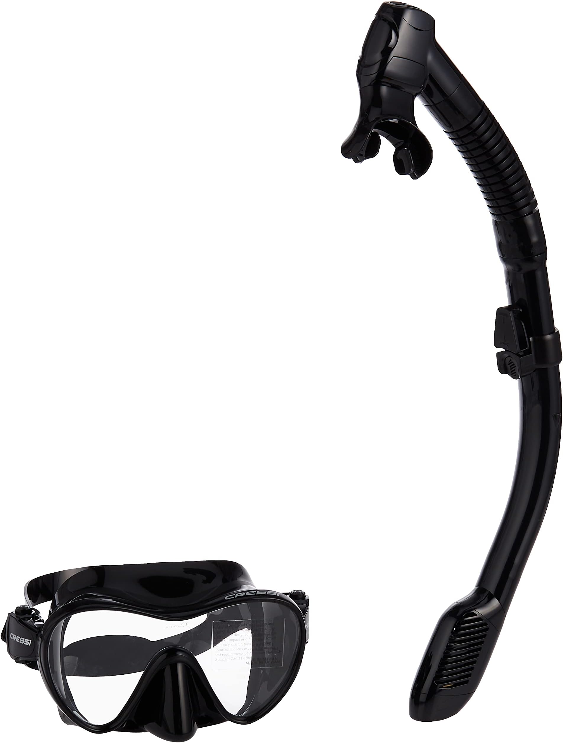 Cressi Scuba Diving Snorkeling Kit - Freediving Mask Dry Snorkel - F1 mini & Supernova Dry