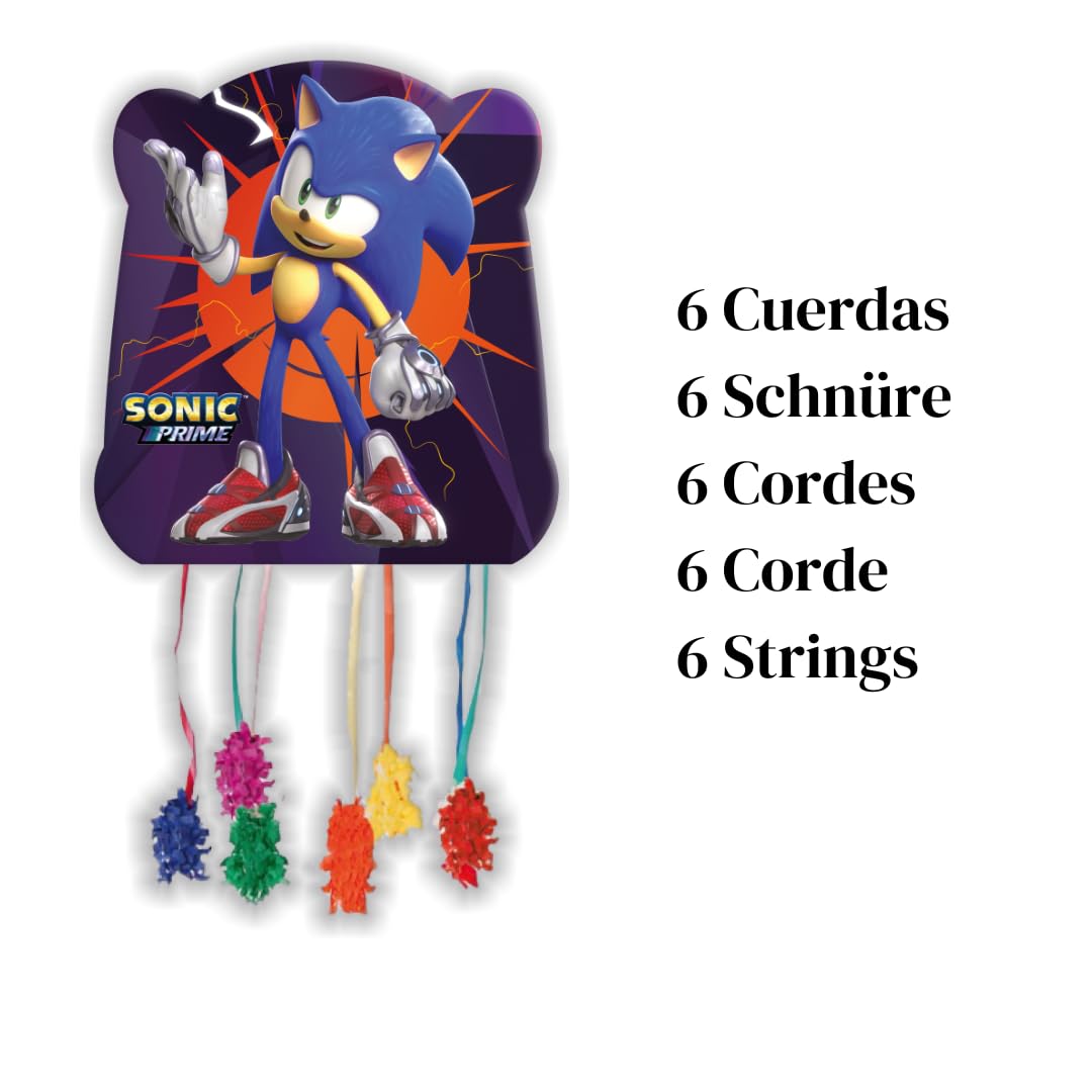 Piñata Sonic Prime BeenSmile - 28x33 Cm - Pour Anniversaire Enfant à Remplir De Bonbons Et Jouets - Décoration Fête