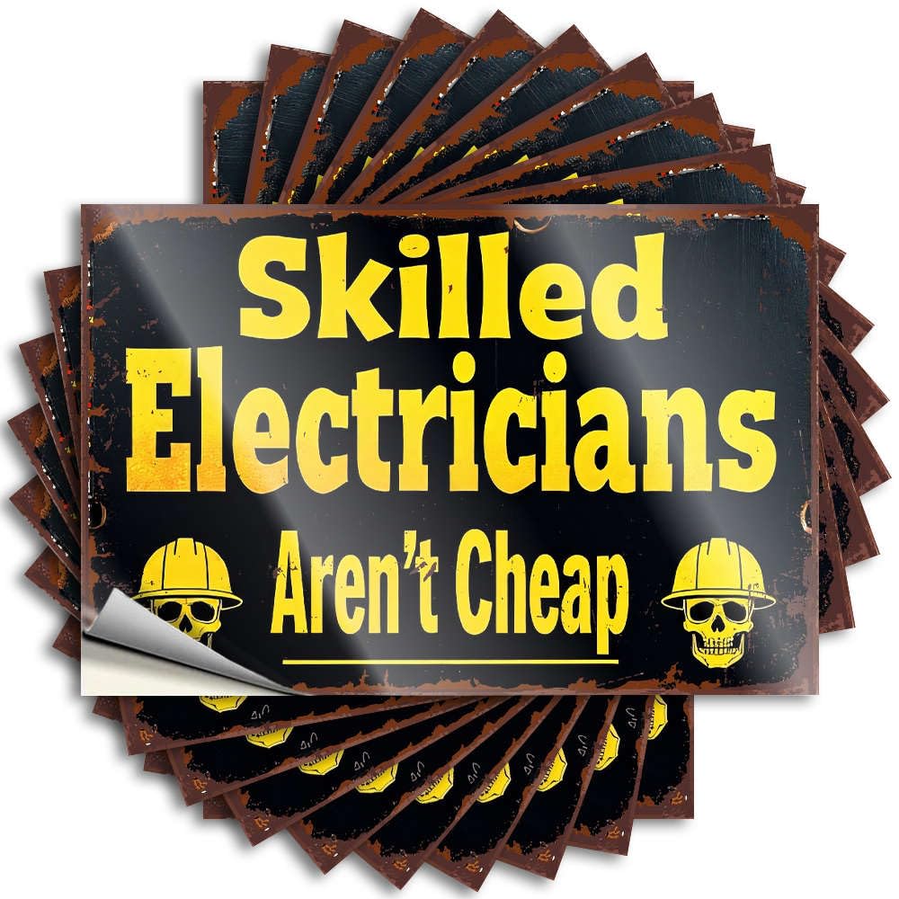 Fzfn Colour Lettering Sticker Teen Stuff | Good Hat Skilled Electricians Aren't Cheap. For Texas(12X18cm)