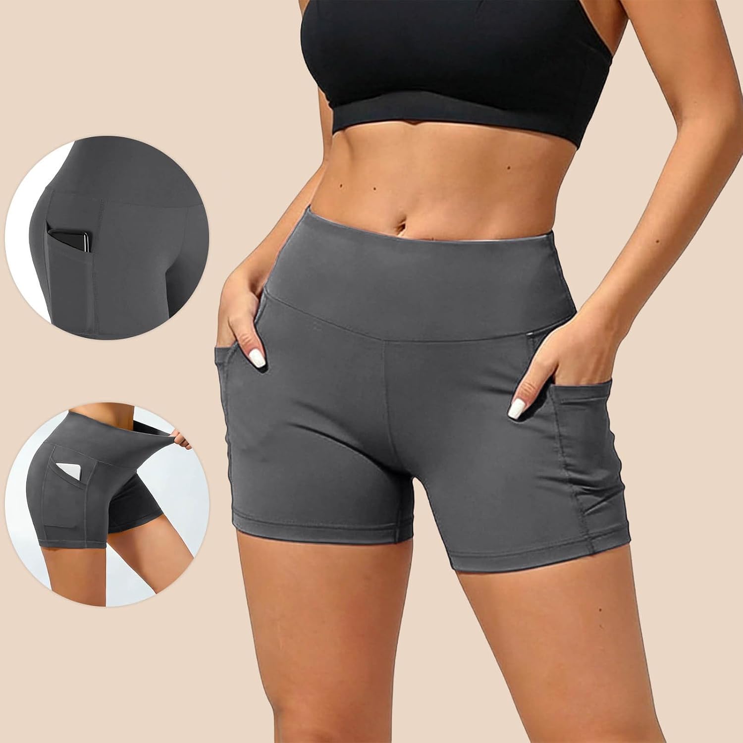 Women's 3 Inch Inseam Biker Shorts, High Waisted Yoga Shorts, Stretchy Summer Workout Bottoms, 2026 Active Wear
