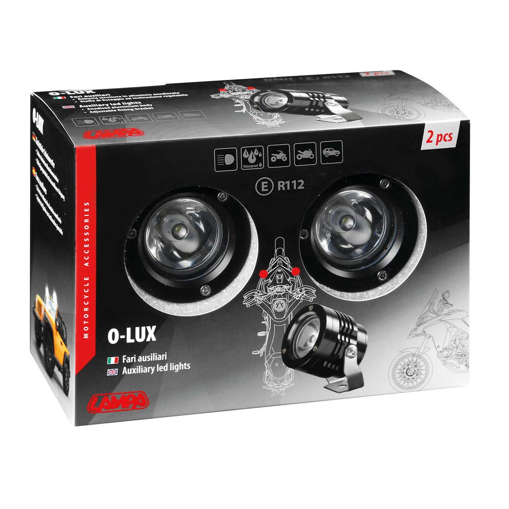 Lampa 90533 O-Lux, Coppia fari ausiliari a LED omologati, 12V - 1800 lm - Nero