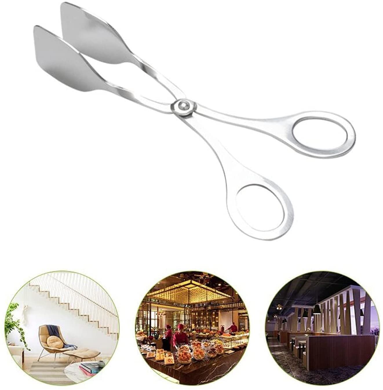 Pinzas de Acero Inoxidable para Barbacoa, Pinzas para bufé, ensaladas, Parrilla, utensilio para Servir