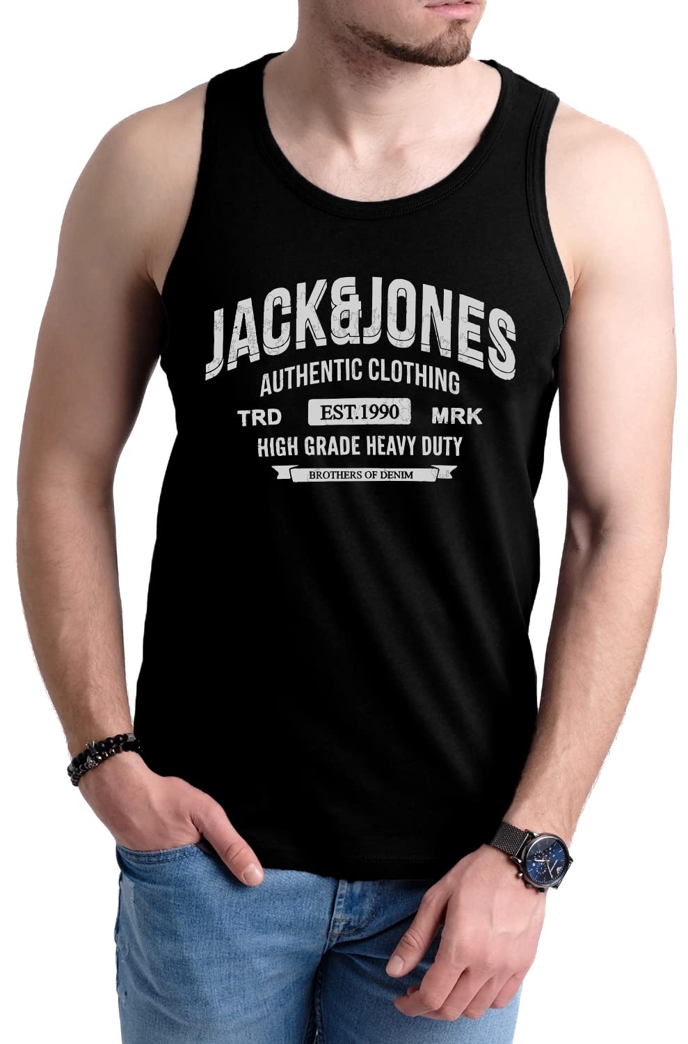 JACK & JONES Herren Tank-Tops Vielfältige Prints | Schmale Passform und atmungsaktive Baumwolle (Havka TT Opt 6, S)