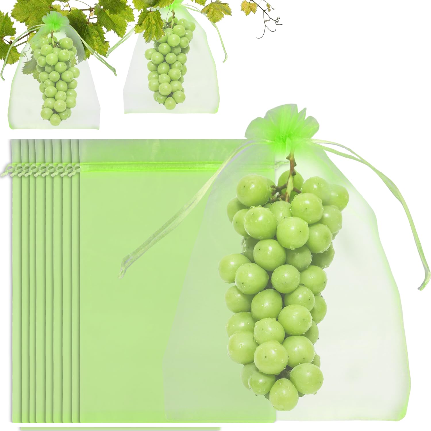 Sachet Protection Raisin 100 Pièces 20 x 30cm Vert Armée