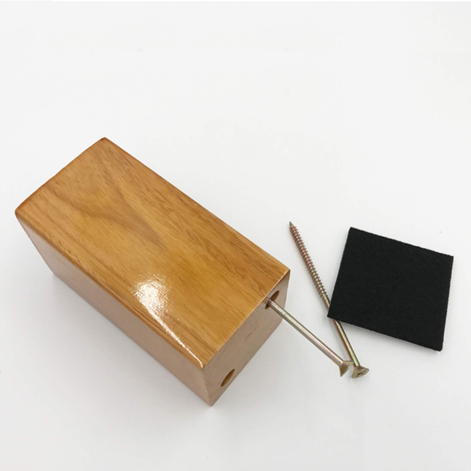 4 gambe per divano in legno, piedini di ricambio per mobili quadrati, poltrona, armadio, in gomma, legno, per divano, comodino, cassettiera, larghezza 8 cm con accessori di installazione (rosso-