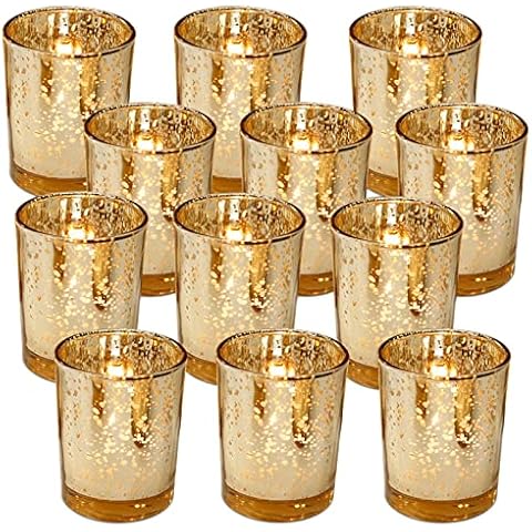 Juego de 12 Portavelas Cristal para Velas de Té Cover