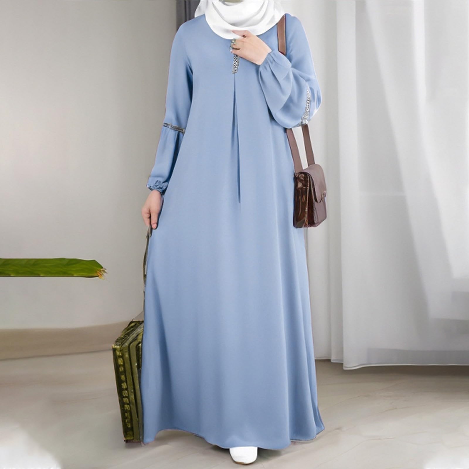 Abaya - Vestito da preghiera donna, turco, tinta unita, musulmano, con Hijab, Khimar, Jilbabs, taglie forti, aperto, turchia, copertura completa, caftano, morbido, modesto, costume per Ramadan #0305Y