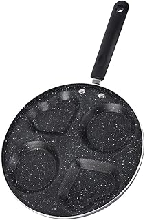 Doitool Patelnia do smażenia jajek gofrownica 4 filiżanki patelnia do smażenia jajek nieprzywierająca szwedzkie naleśniki naleśniki naleśniki patelnia Multi jajko patelnia czarna