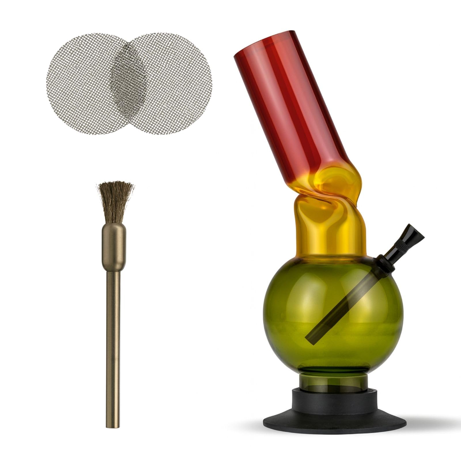 Bong en acrylique Weedness Boby de 30 cm avec trou de tirage et kit complet de 3 pièces