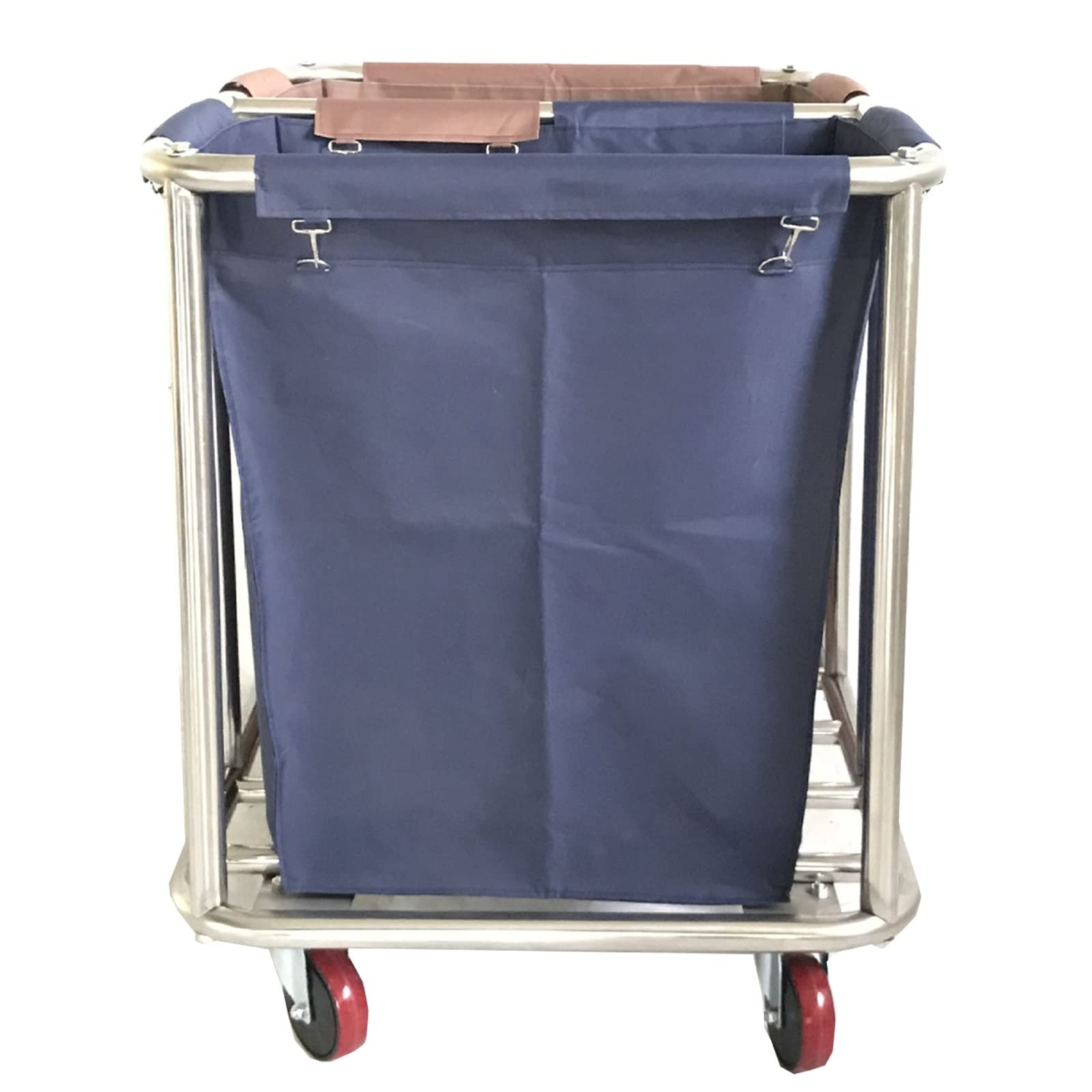 Wytrzymały Wózek Na Pranie Z Kółkami, Komercyjny Wózek Na Pranie, 2 Wyjmowane Torby, Solidna Metalowa Rama, Idealny Do Obsługi Pokoju Hotelowego I Transportu Pościeli,Onecolor-A