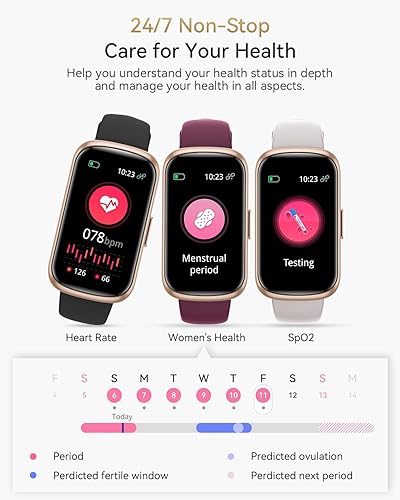 Miniatura 4 de Reloj de seguimiento de fitness, relojes inteligentes para mujeres con frecuencia cardíaca, oxígeno en sangremonitor de sueño, más de 20 modos