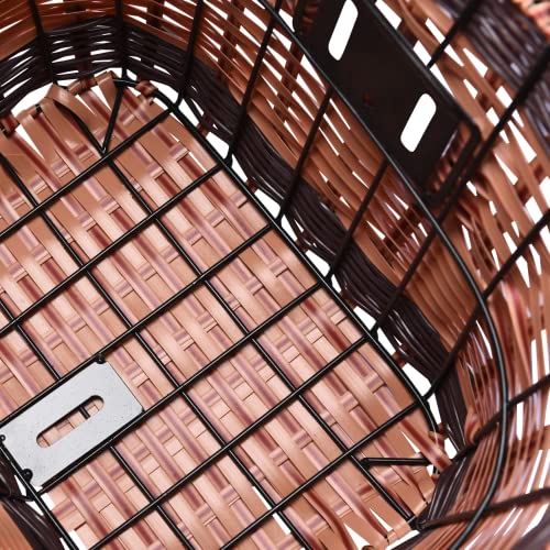 Wicker Bike Basket - Removable Old Fashion Front Handlebar Storage Basket - Compatible With Standard Bicycles And Electric Scooters - Vintage Look Bike Accessories #TOP5