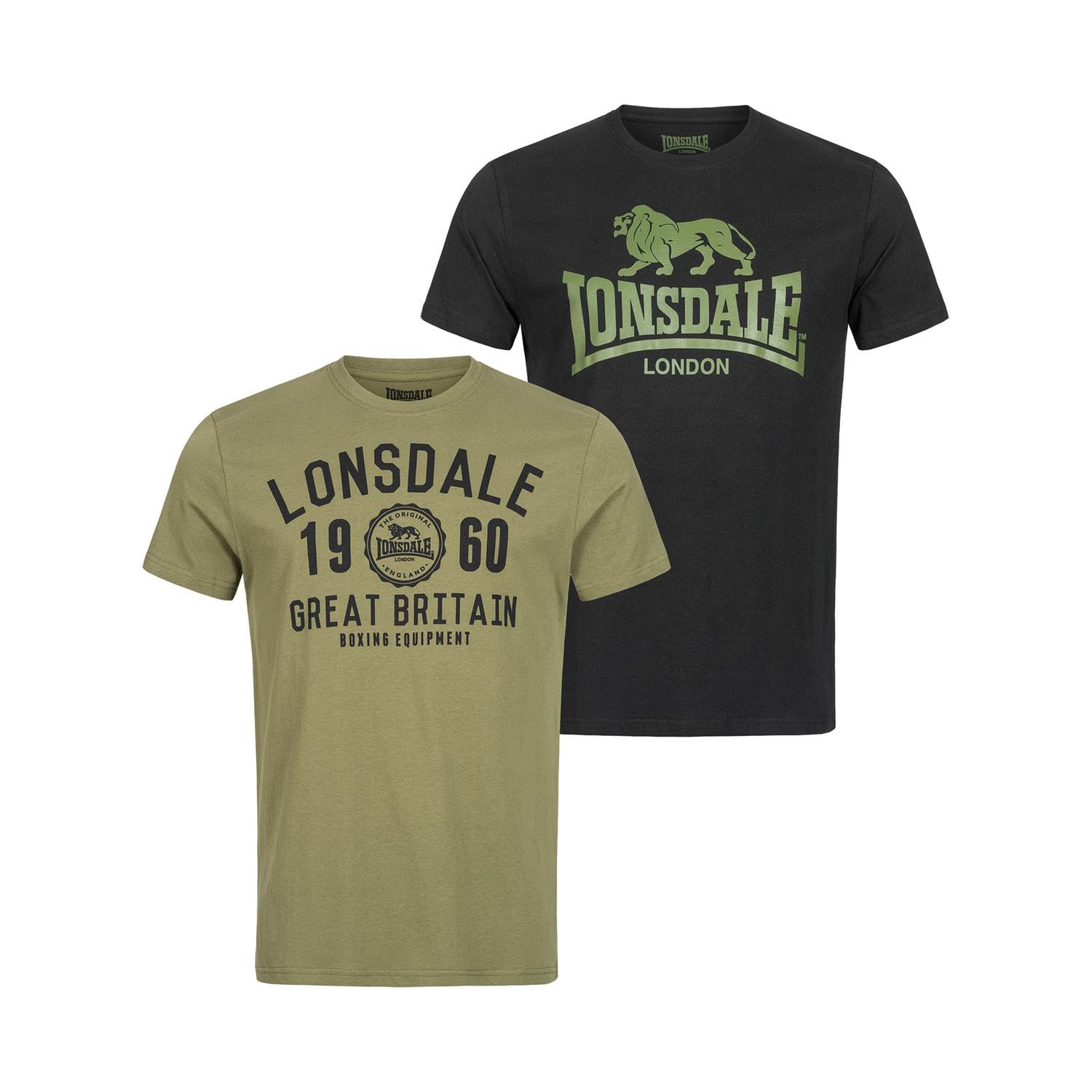 Lonsdale Herren Bangor Doppelpack T-Shirt
