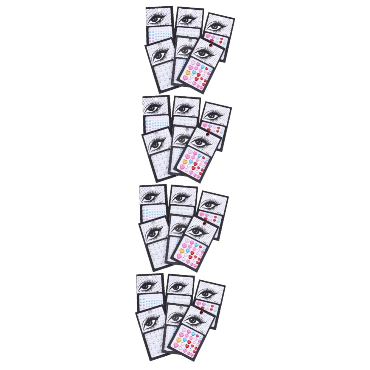 minkissy 24hojas Pegatinas De Faciales Autoadhesivas Para Maquillaje Brillantes Stickers De Rhinestones De Surtidos