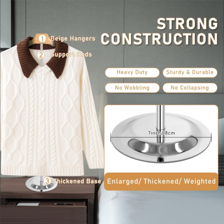 2 Pcs Adjustable T Shirt Display Adult/Child Flexible Shoulder Stand Shirt Rack for Vendors, Portable Hanging Metal Clothing Display, Garment Hanger Rack Coat Holder for Retail -31.5 Inch Height