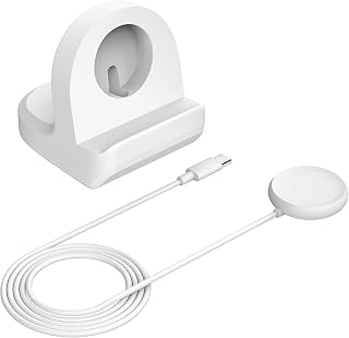 Charging Stand Compatible for Google Pixel Watch,Watch Charger Stand with Charging Cable,Magnetic Wireless Charging Station USB C (White)