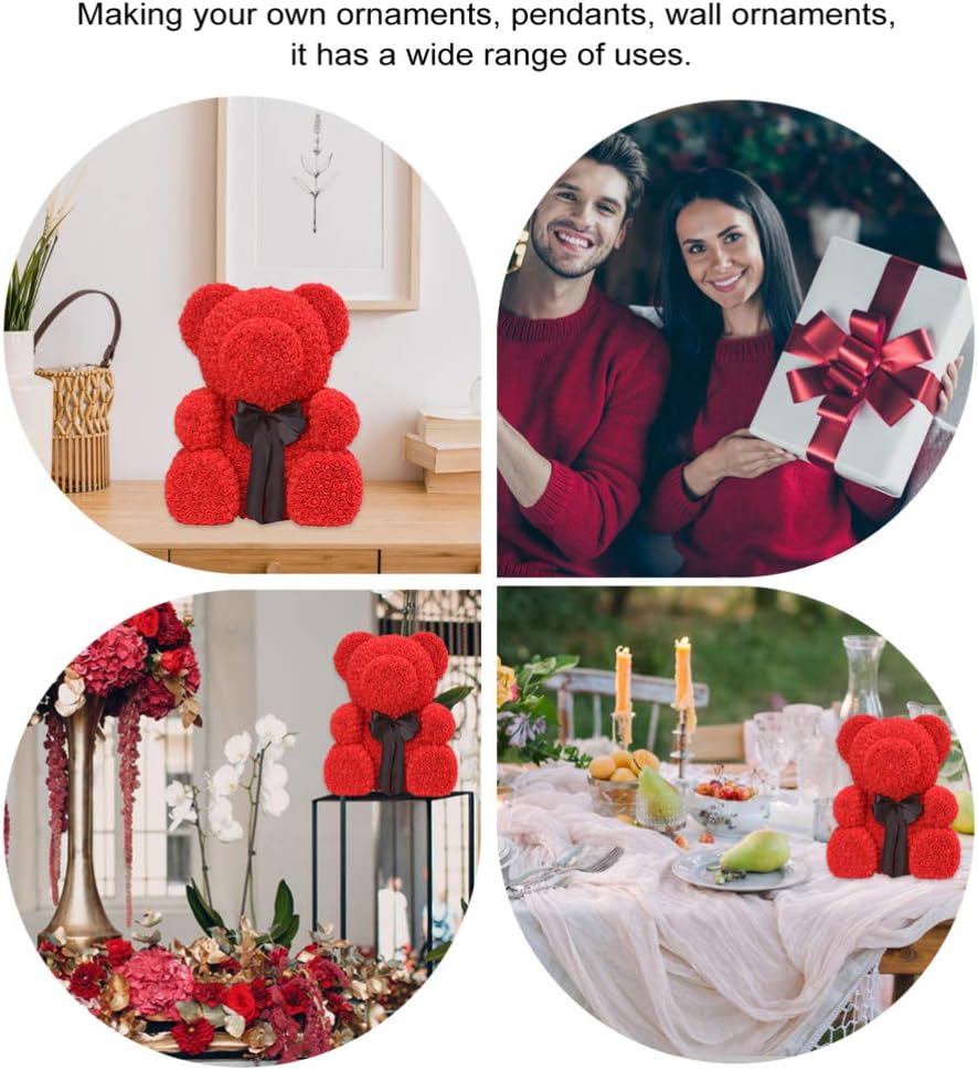 10Pcs Bear Heart Shaped Mould White DIY Craft Arranging for Valentines Day Wedding Party Decoration