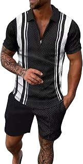 Conjunto masculino de camisa e shorts de golfe masculino roupas de verão casual manga curta conjunto de 2 peças shorts conjunto de agasalho