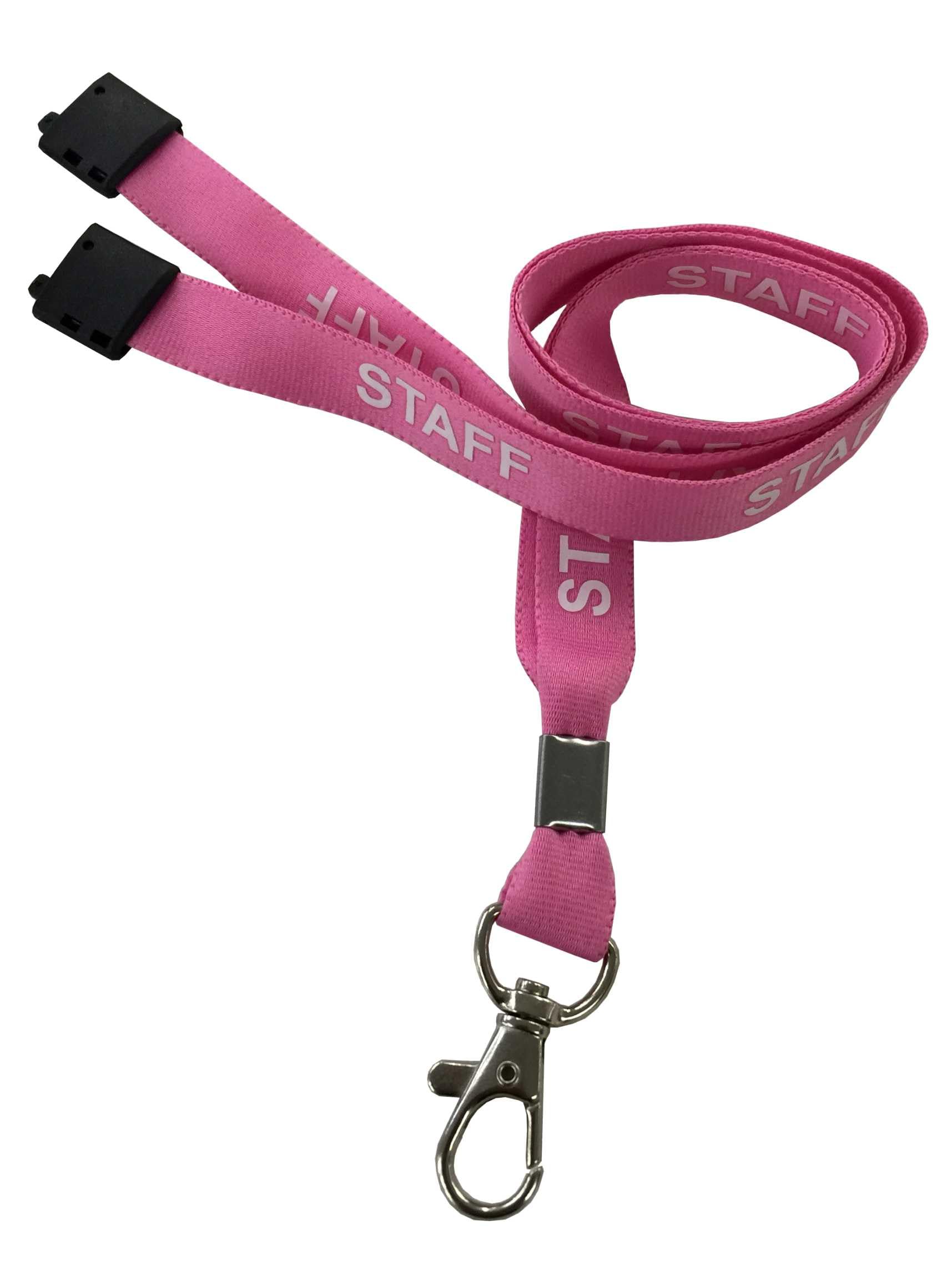 Customcard Ltd Pink Staff Lanyard with Safety Break & Metal Clip - 45cm Drop, 15mm Width - Comfortable & Durable Staff Lanyards for Office, School & Events - Professional Pink Design (Pack of 25) โ image 1