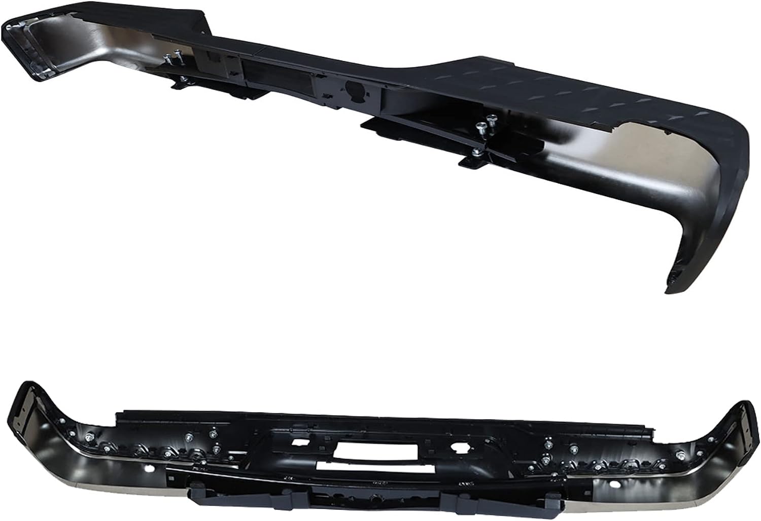 Chrome Rear Bumper Assembly Replacement for Silverado Sierra 1500 2007-2013 with Park Assist Sensor Holes