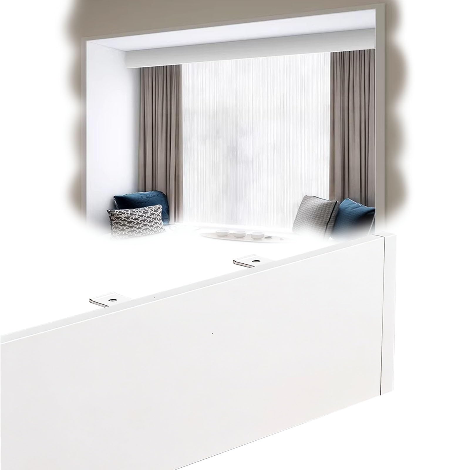 Cantonnière occultante de 2,3 m en aluminium de 10 cm pour fenêtre en baie