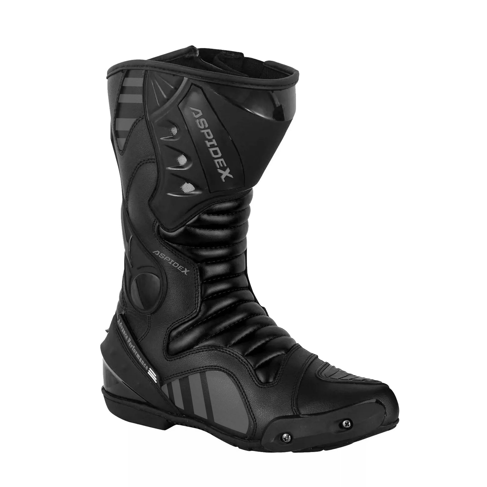 Stivali da Corsa Per Moto da Uomo Scarpe Impermeabili Lunghe in Pelle da Moto Touring