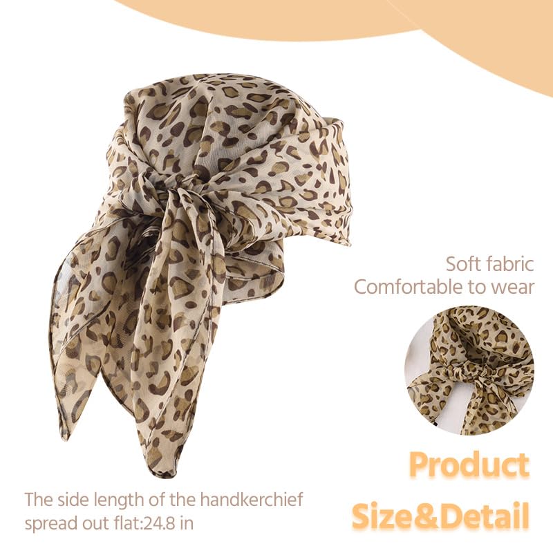 ShiQiao Spl Head Hair Scarf for Women Ponytail Holders Cheetah Print Headwraps Silk Leopard Print Head Scarf for Women Kerchief Elastic Hair Ties Cheetah Print Bandana Head Wrap Head Headscarf2