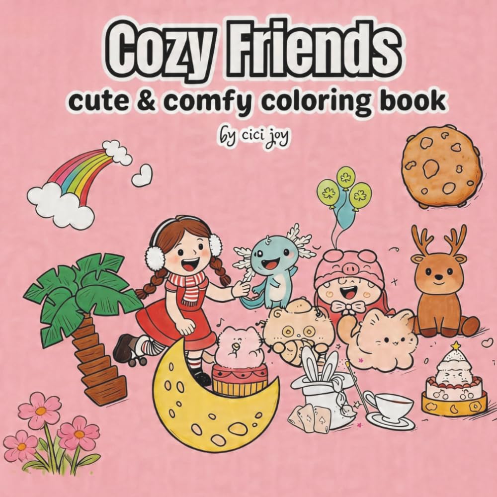 Cozy Friends: cute & comfy coloring book