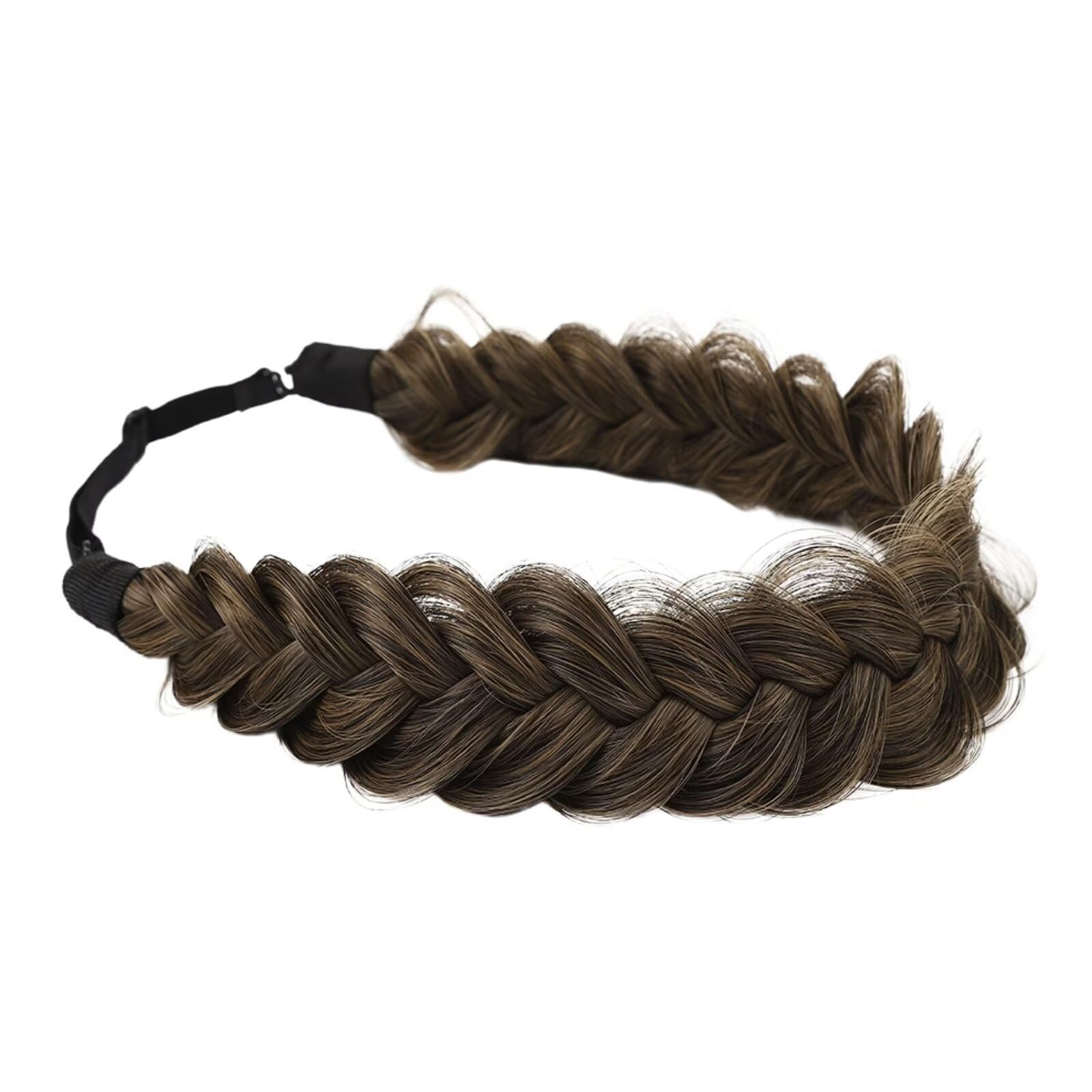 RUNRAYAY Crimp and Fluffy Braided Headband 3 Strands Synthetic Hair Braid Fashion Chunky Wide Thick Elastic Braid Headbands Clothing Ladies Beauty