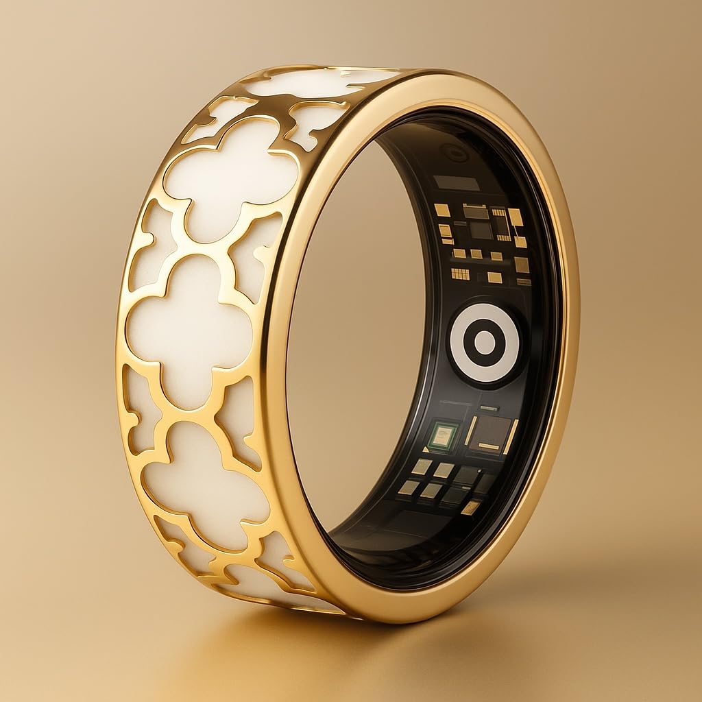 Nirvi Smart Ring, Titanium, Heart Rate, SPO2 & Sleep Tracking, Clover Leaf Design, IP68 (Black, 9)-image-30