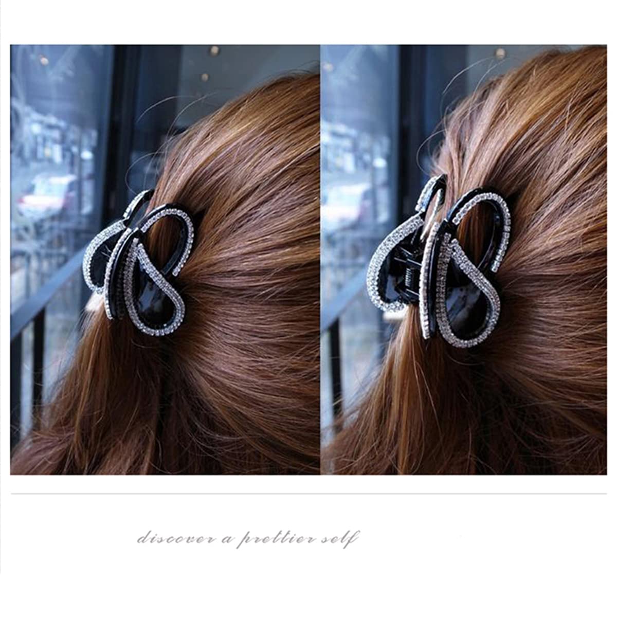 Pinza de mandíbula para el cabello con estilo coreano, pinza de cristal con diamantes de imitación para mujer, accesorios para el cabello 2