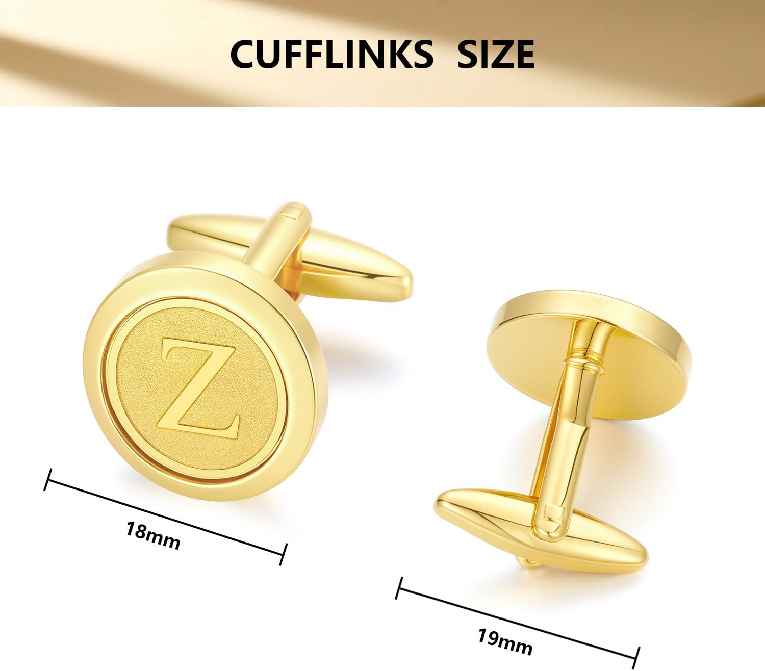 GWD Initial Cufflinks for Men Classic Cuff links Mens Letter Shirts CuffLinks Wedding Gift - Image 3