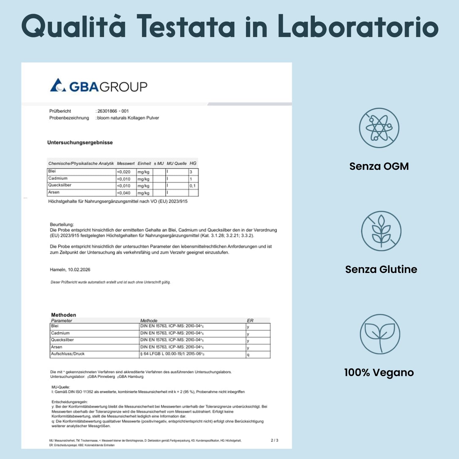 Collageno Marino Idrolizzato Polvere – 500g (50 porzioni) | Prodotto in Germania, testato in laboratorio – Collageno Marino Polvere