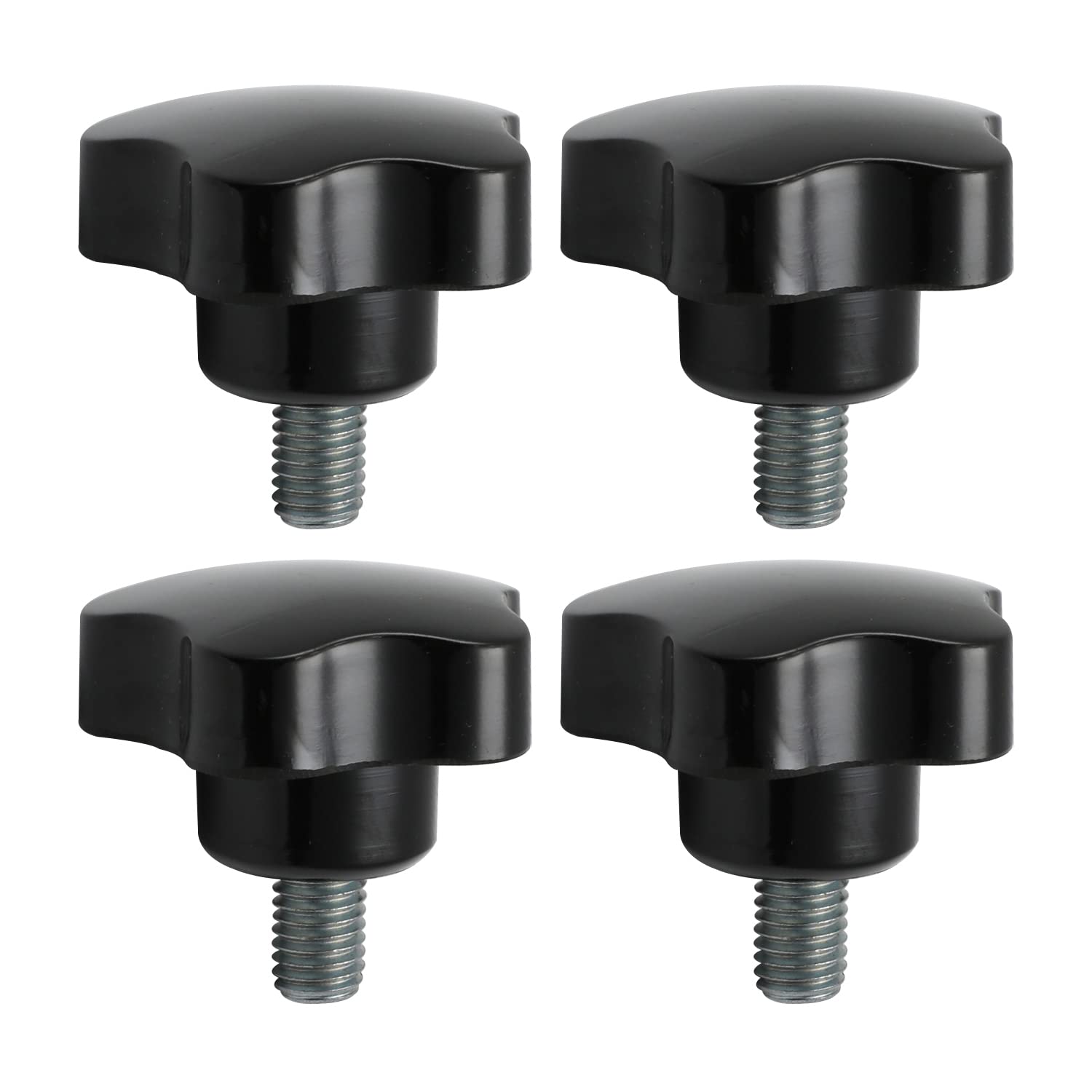 Othmro Men's Black M10×15Mm Thread Clamping Knobs Grip, 4Pcs Thumb Screws Star Head Handle Knobs Tightening Screw Bakelite Knob