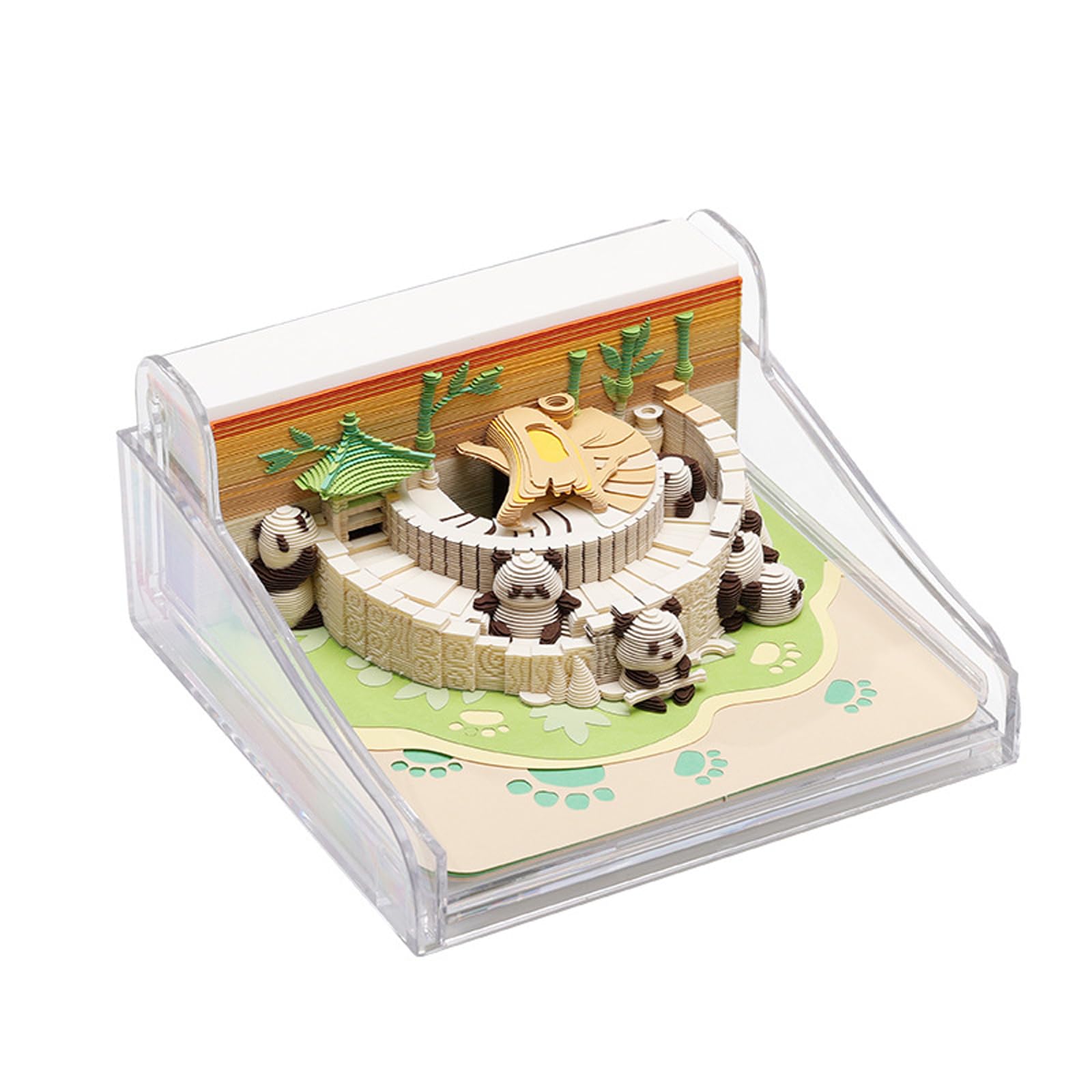 3D Panda Calendar 2027, 3D Tear Away TimePiece Calendar 2027 Memo Pad